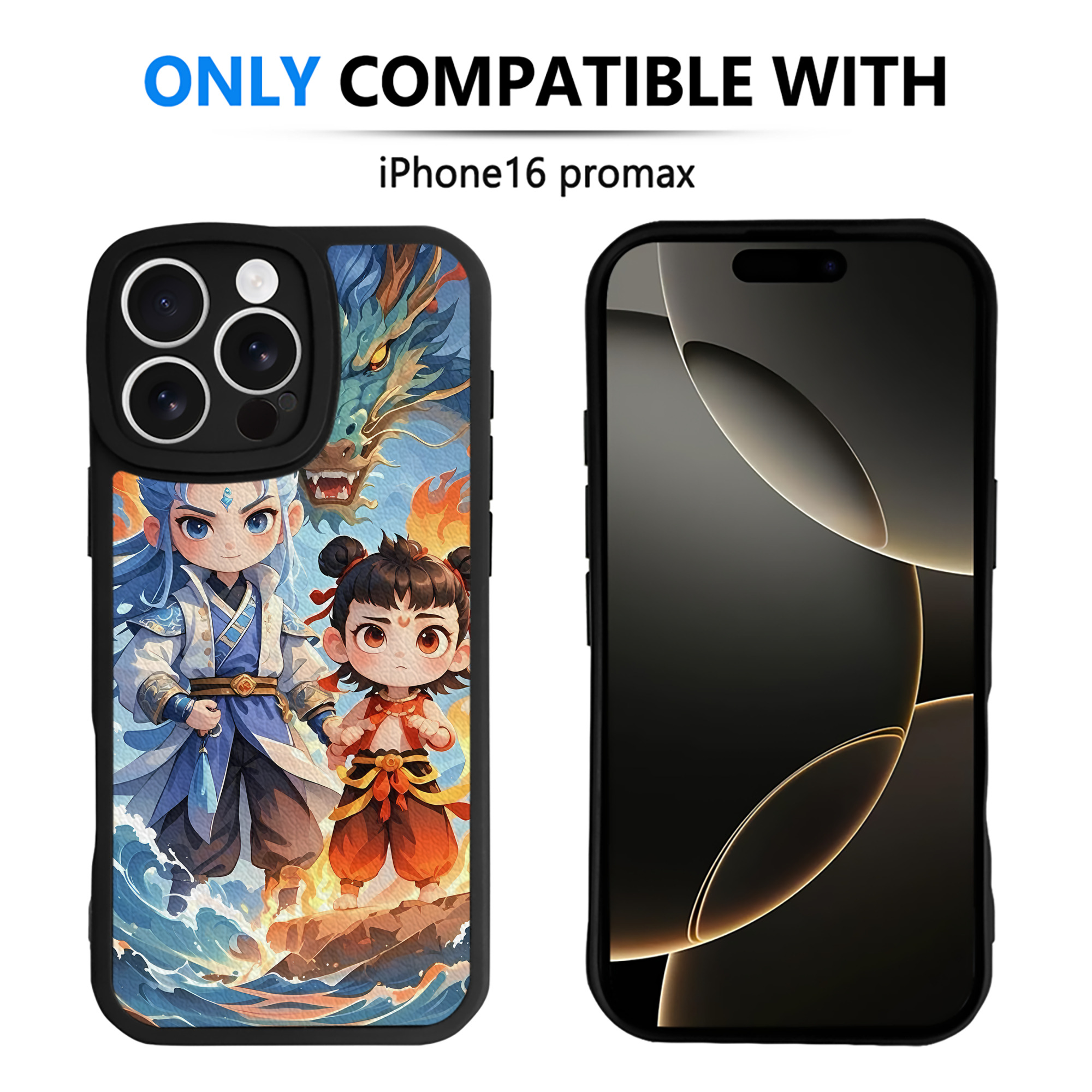 （画像用） Ne Zha 2 ナタ 魔童の大暴れ 【iPhone 16シリーズ対応】シリコンスマホケース（レザー調） 材質：シリコン